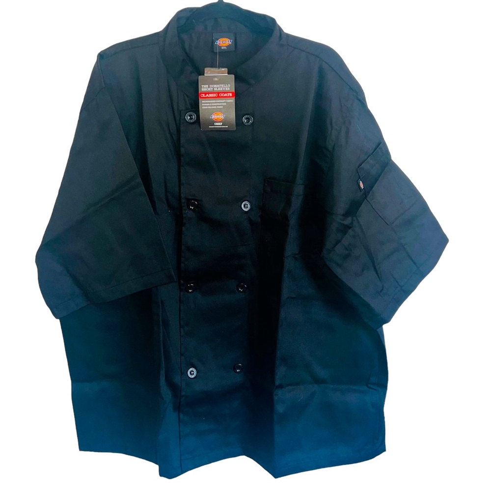 Men’s Black Dickies Classic Chef Coat